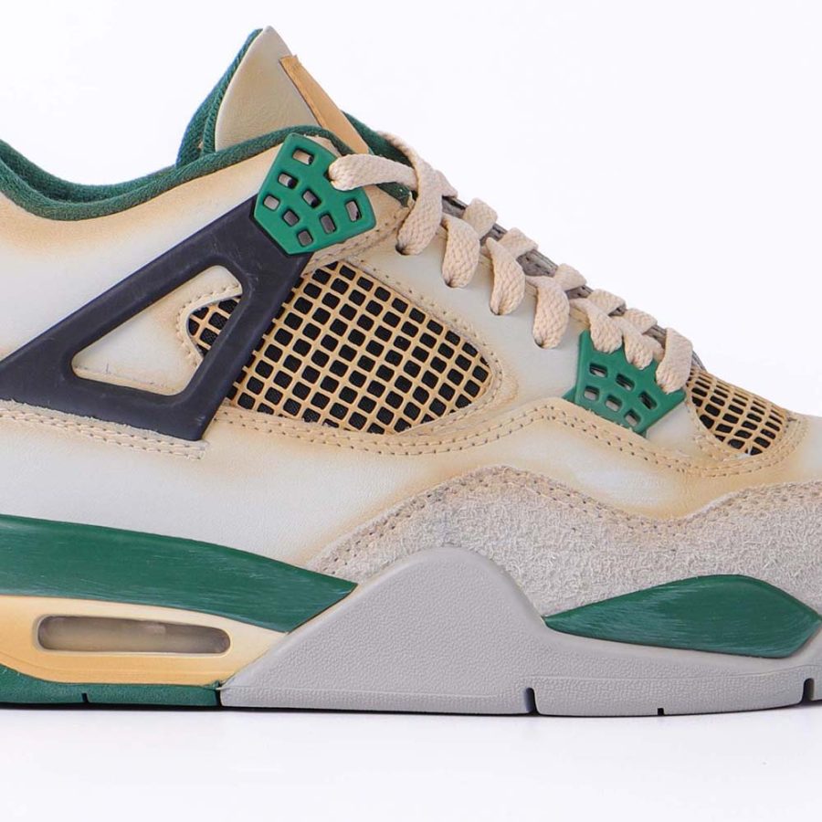 Custom Air Jordan 4 Sail Green - Image 2