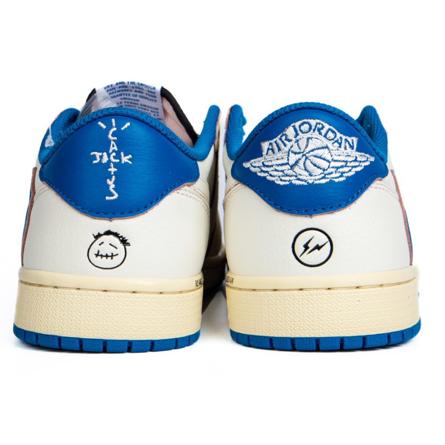 Fragment Design x Travis Scott x Air Jordan 1 Retro Low OG SP 'Sail Military Blue' - Image 6