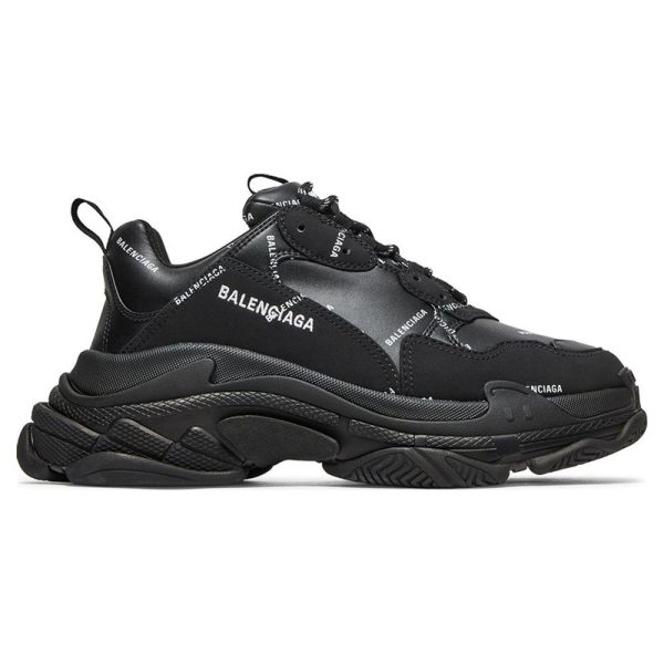 BALENCIAGA TRIPLE S 'ALLOVER LOGO - BLACK'