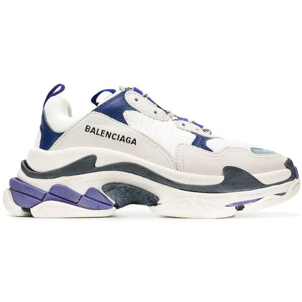 BALENCIAGA TRIPLE S 'WHITE NAVY PURPLE'