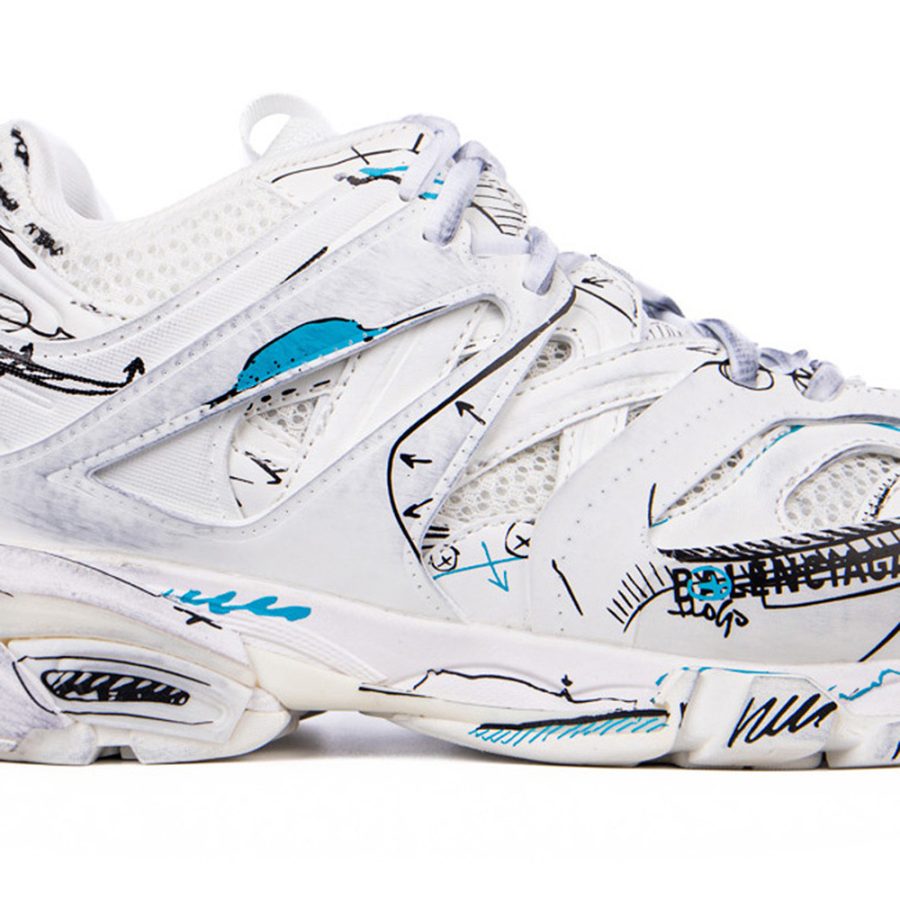 Balenciaga Track 3.0 White Blue Black High Art Graffiti - Image 2