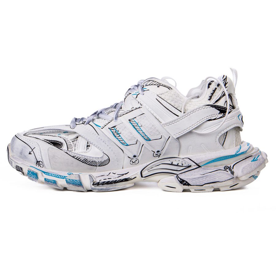 Balenciaga Track 3.0 White Blue Black High Art Graffiti - Image 3
