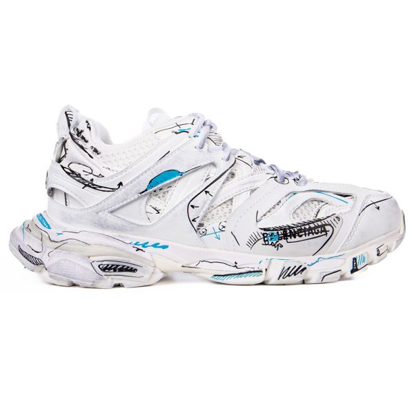 Balenciaga Track 3.0 White Blue Black High Art Graffiti