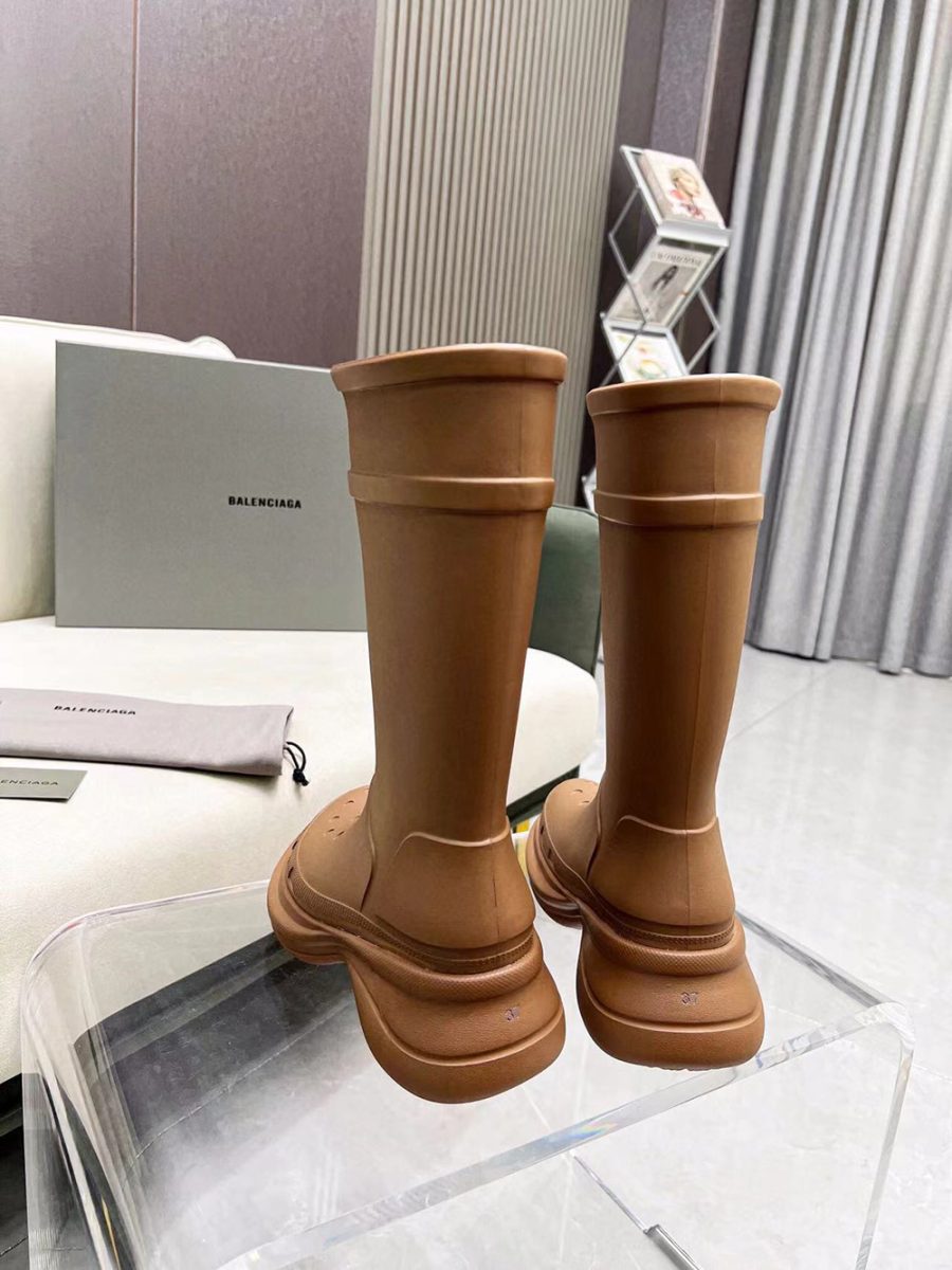Balenciaga X Crocs Boots Brown Rubber - Image 4