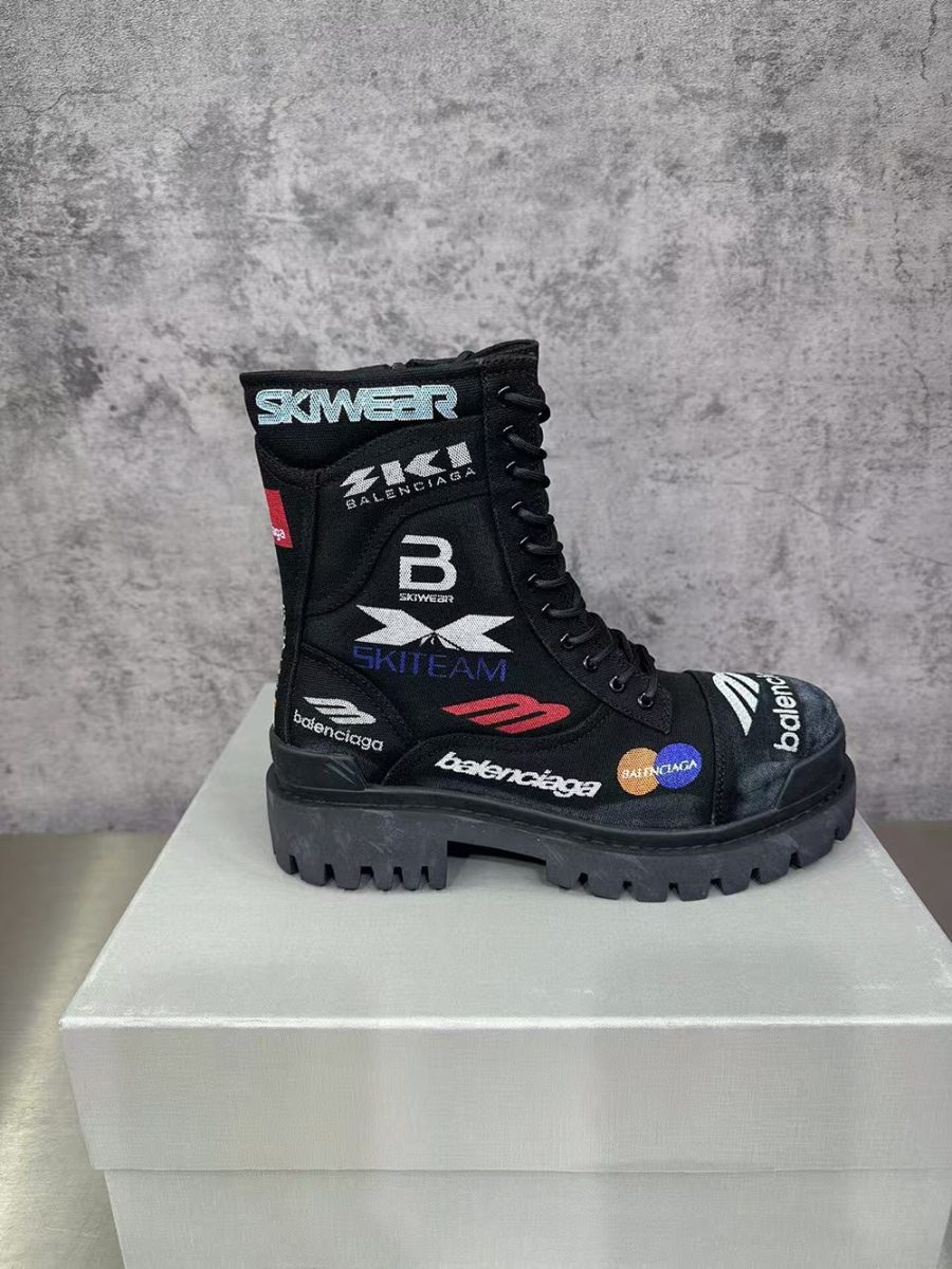 Balenciaga Combat Strike Boot 'Worn-Out - Black Allover Print' - Image 3