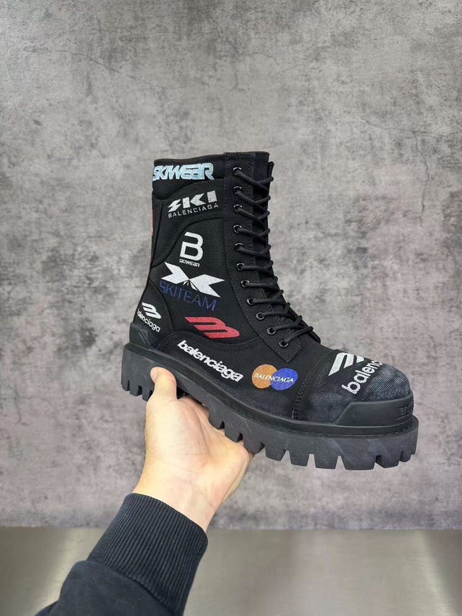 Balenciaga Combat Strike Boot 'Worn-Out - Black Allover Print' - Image 2