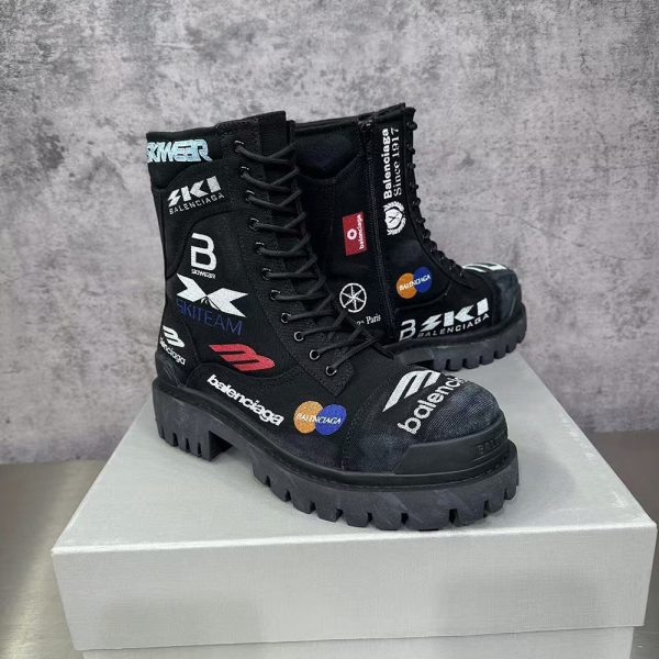 Balenciaga Combat Strike Boot 'Worn-Out - Black Allover Print'