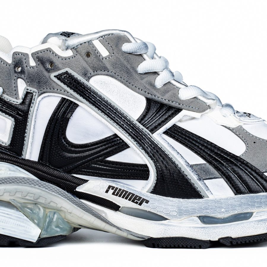 Balenciaga Runner Sneaker 'Worn-Out - Grey White Black' - Image 2