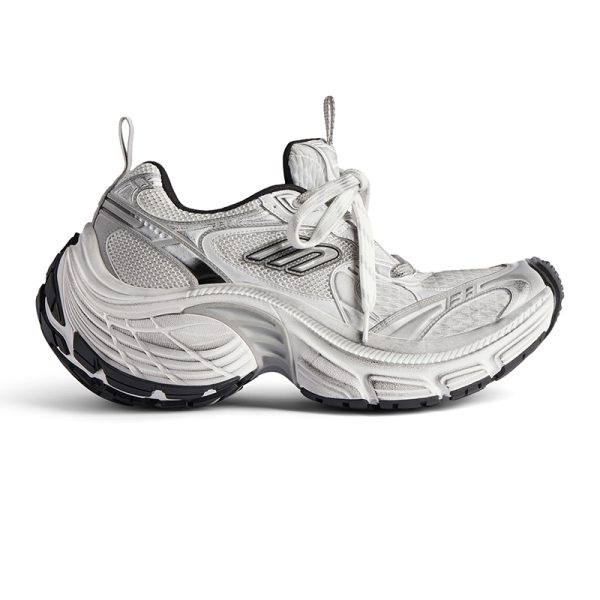 BALENCIAGA MEN'S 10XL SNEAKER IN WHITE/BLACK