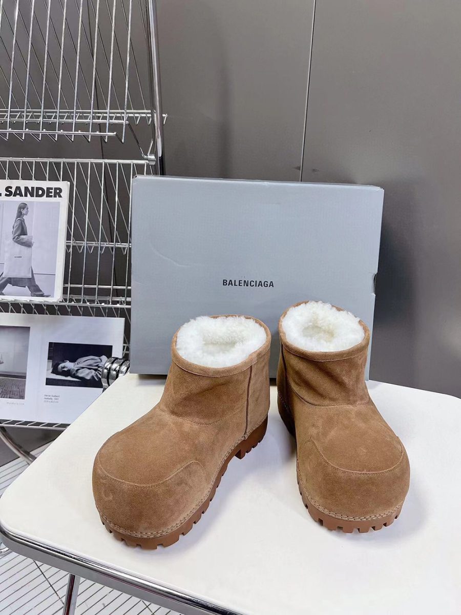 Balenciaga Alaska Fur Bootie in Brown - Image 3
