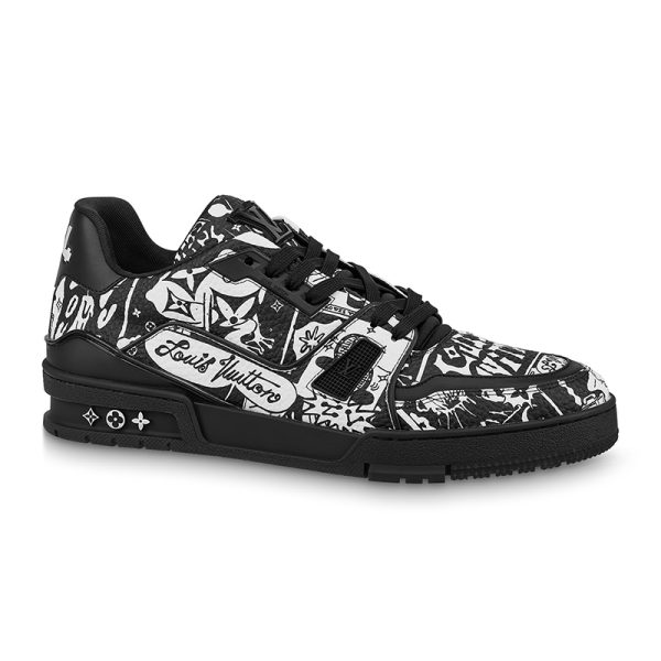 Louis Vuitton Trainer Comic Motifs Black White