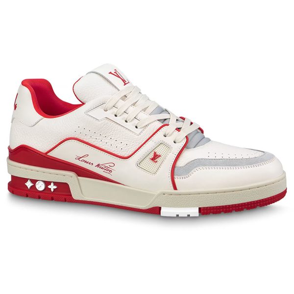 Louis Vuitton Trainer #54 Signature White Red
