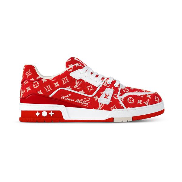 Louis Vuitton Trainer Red Monogram Textile