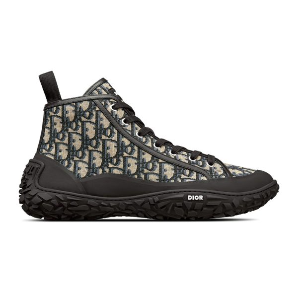 Diorizon Ankle Boot Beige and Black Dior Oblique Jacquard and Black Rubber