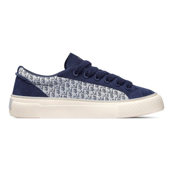 B33 SNEAKER Navy blue Smooth Calfskin Dior Oblique Jacquard