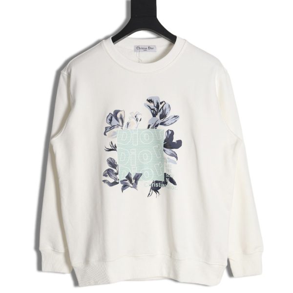 Dior 24SS floral print crew neck sweatshirt