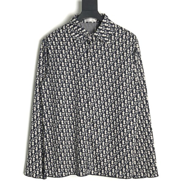 Dior monogram full print jacquard long sleeve shirt