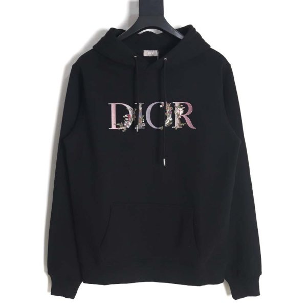 Dior Dior 22Fw gradient floral letter embroidered hooded sweatshirt_CM_1