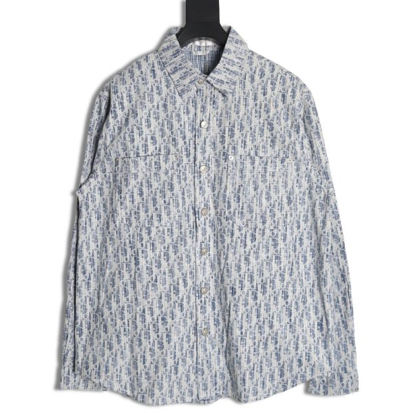 Dior classic all over print monogram denim shirt jacket