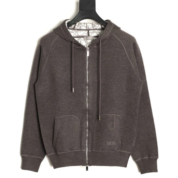 Dior monogram jacquard knit cashmere reversible coat TSK1