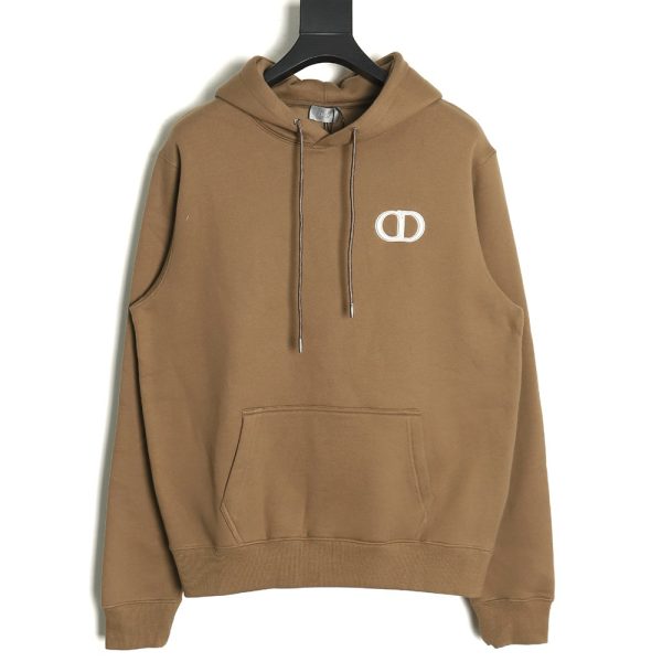 Dior CD monogram embroidered fleece hoodie TSK1