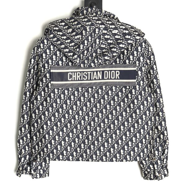 Dior full print monogram jacquard women's hooded work jacket