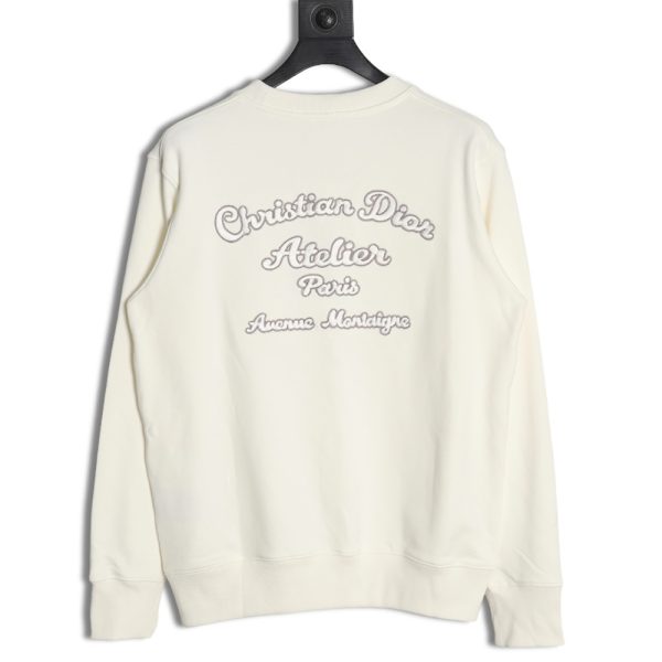 Dior classic front and back slogan embroidery sweatshirt