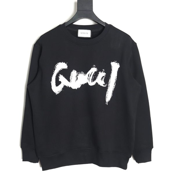 Gucci & Balenciaga Graffiti Lettering Print Crewneck Sweatshirt TSK1
