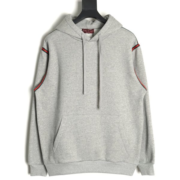 Gucci Grey Web Hooded Sweatshirt