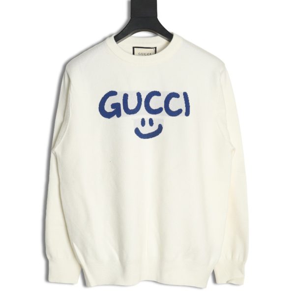 Gucci Graffiti Smiley Logo Crewneck Sweater