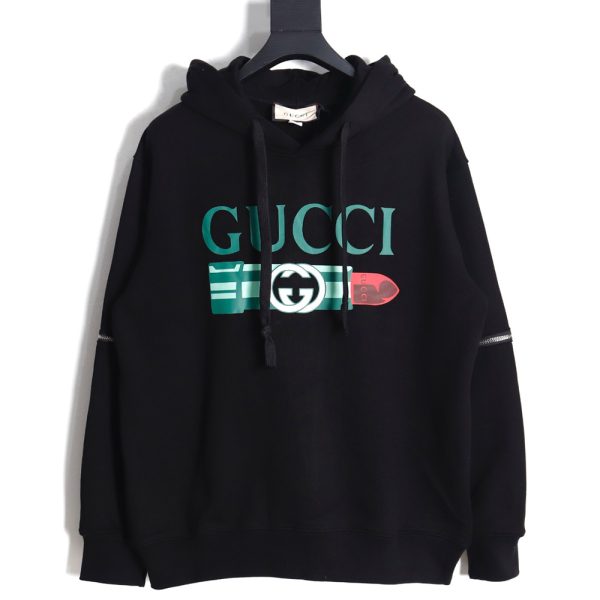 GUCCI lipstick print detachable hooded sweatshirt