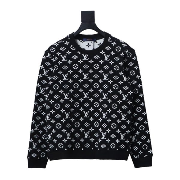 Louis Vuitton all over LOGO jacquard crew neck sweatshirt
