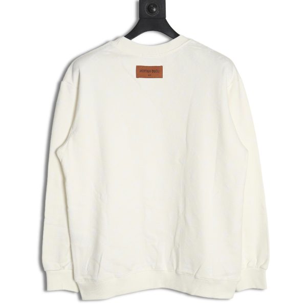 Louis Vuitton all over print monogram flocked round neck sweatshirt