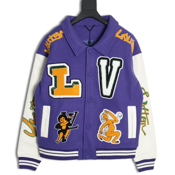 Louis vuitton baseball jacket with lettering logo TSK2
