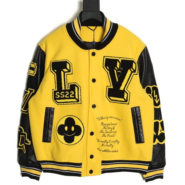 Louis vuitton baseball jacket with lettering logo TSK3