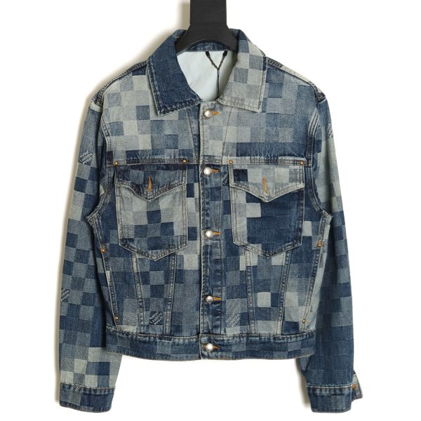 Louis Vuitton 24SS mosaic checkerboard denim jacket