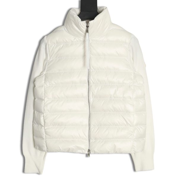 Moncler knitted stitching stand collar thin down jacket TSK1