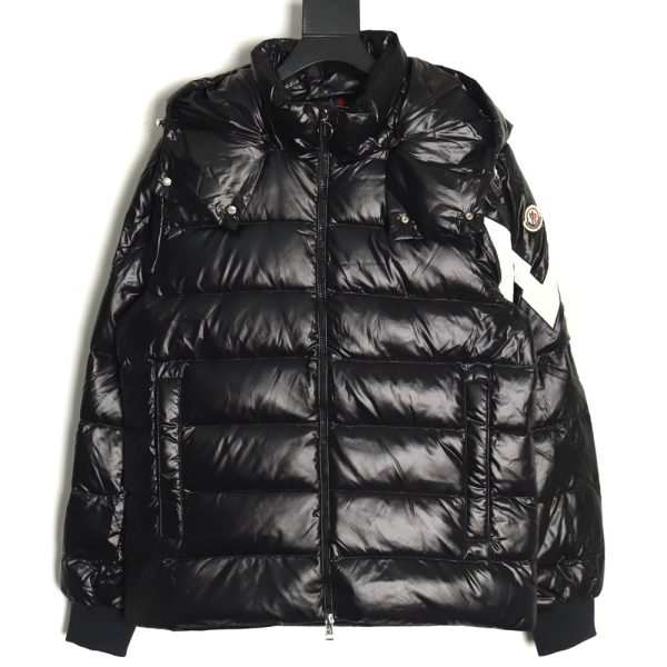 Moncler 22corydale double peak striped hooded down jacket