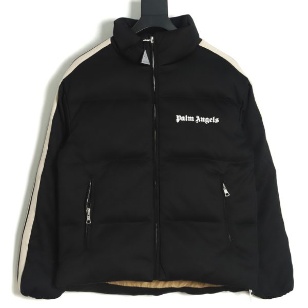 Moncler x Palm Angels joint logo color strip embroidered logo down jacket