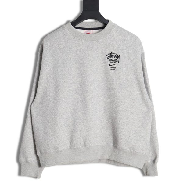 Nike & Stussy embroidered logo fleece sweatshirt