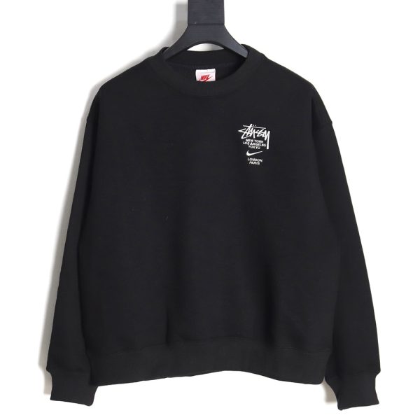 Nike & Stussy embroidered logo fleece sweatshirt TSK1