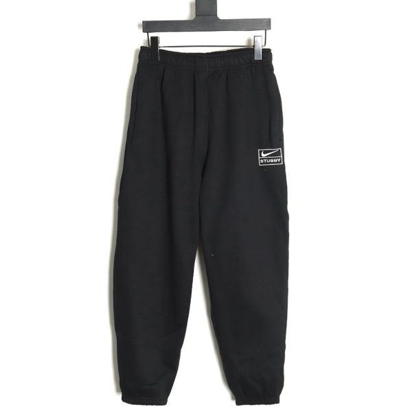 Nike x Stussy joint embroidery fleece sweatpants TSK1