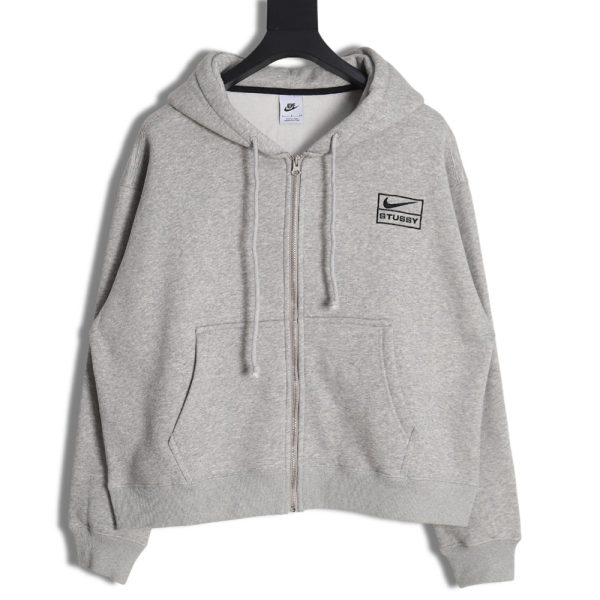 Nike & Stussy Joint Zipper Drawstring Hooded Sweatshirt