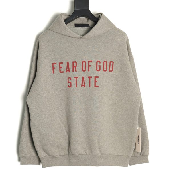 Fear of God lettering print long-sleeved hooded sweatshirt
