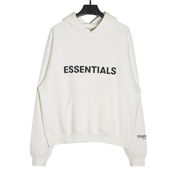 FEAR DF GOD 20FW Chest Silicone Letter Hoodie White