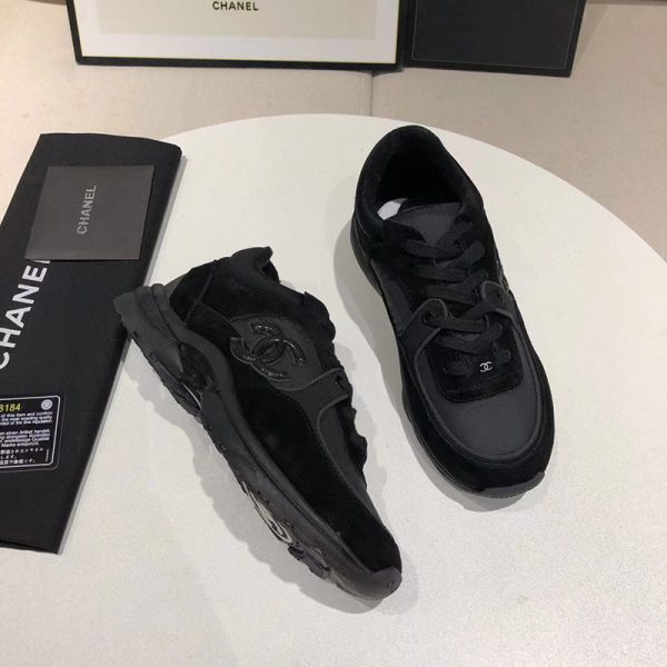 Chanel Low Top Trainer CC Triple Black Suede