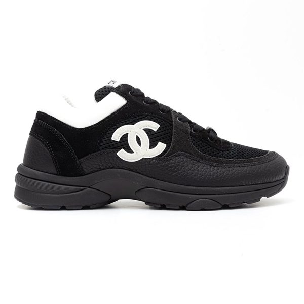 Chanel CC Low-Top Sneakers Black & White