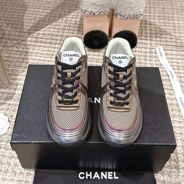 Chanel Sneaker 'Khaki Silver Dark Purple'